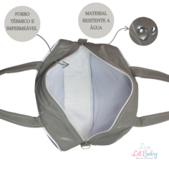 KIT BOLSA MATERNIDADE 5 PEÇAS URSO CHEVRON CINZA + SAÍDA MATERNIDADE MENINO