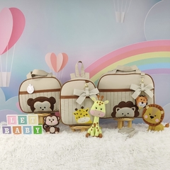 KIT BOLSA MATERNIDADE 3 PEÇAS SAFARI BEGE