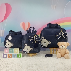 KIT BOLSA MATERNIDADE 3 PECAS URSO MARINHO