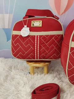 KIT BOLSA MATERNIDADE 3 PECAS LAÇO VERMELHO - Let Baby Bolsas De Maternidade