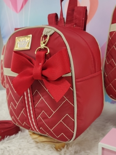 KIT BOLSA MATERNIDADE 3 PECAS LAÇO VERMELHO - loja online