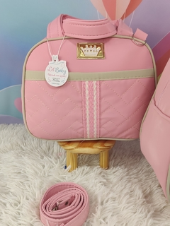KIT BOLSA MATERNIDADE 3 PECAS LAÇO ROSA na internet