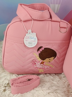 KIT BOLSA MATERNIDADE 3 PEÇAS BAILARINA ROSA na internet