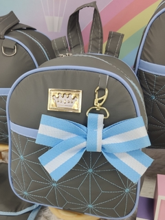 KIT BOLSA MATERNIDADE 5 PEÇAS ESTRELA CINZA C/ AZUL - comprar online