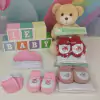 KIT PANTUFA LUVA E TOUCA MENINA
