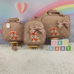 KIT BOLSA MATERNIDADE 3 PEÇAS RAPOSA NUDE