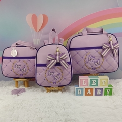 KIT BOLSA MATERNIDADE 3P BORBOLETA LILÁS