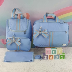 KIT BOLSA MATERNIDADE 3 PEÇAS VENEZA AZUL