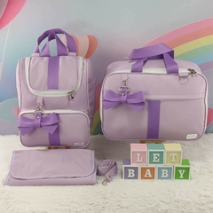 KIT BOLSA MATERNIDADE 3 PEÇAS VENEZA LILÁS