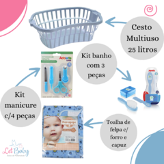 KIT CESTO MULTIUSO COM ENXOVAL COMPLETO MENINO - loja online