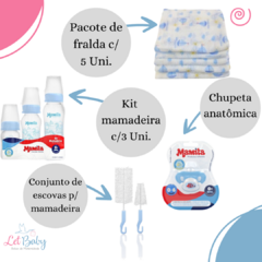 KIT CESTO MULTIUSO COM ENXOVAL COMPLETO MENINO - Let Baby Bolsas De Maternidade