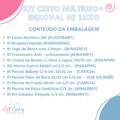 KIT CESTO MULTIUSO + ENXOVAL DE LUXO COMPLETO MENINO - comprar online