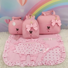 KIT BOLSA MATERNIDADE 3 PEÇAS BAILARINA ROSA LULU+ SAIDA MATERNIDADE MENINA na internet