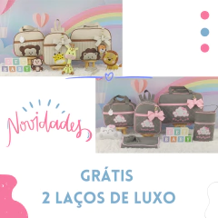 KIT BOLSA MATERNIDADE 5 P NUVEM CINZA C/ROSA + SAIDA MATERNIDADE MENINA - Let Baby Bolsas De Maternidade