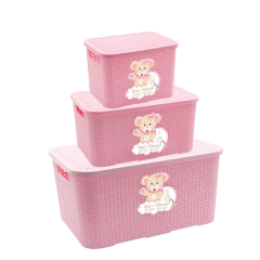 Kit de Caixas Organizadoras de Alta Vedação Rattan 3,5/7/18 Litros Bebê Várias Cores Monte Líbano na internet