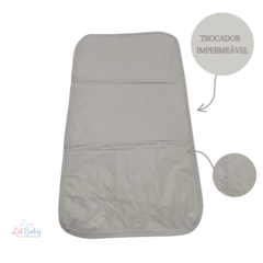 KIT BOLSA MATERNIDADE 5 PEÇAS URSO CHEVRON NUDE