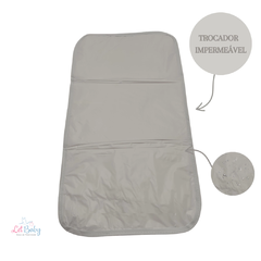 KIT BOLSA MATERNIDADE 5 PEÇAS URSO LISTRADO NUDE + SAÍDA MATERNIDADE MENINO