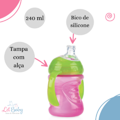 COPO DE TREINAMENTO COM ALÇA E SUPER BICO DE SILICONE 240ML - loja online