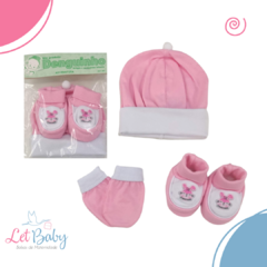 KIT PANTUFA LUVA E TOUCA MENINA - comprar online