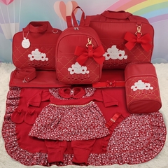 KIT BOLSA MATERNIDADE 5 P NUVEM VERMELHA + SAIDA MATERNIDADE MENINA na internet