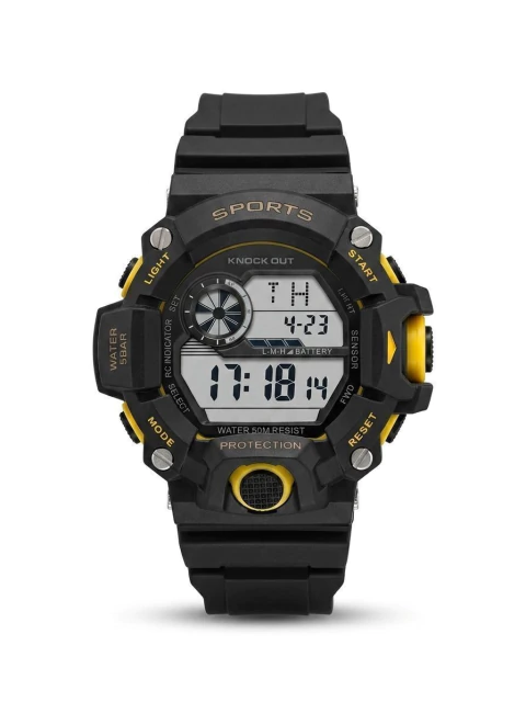 Reloj Knock Out de hombre digital con malla de silicona.