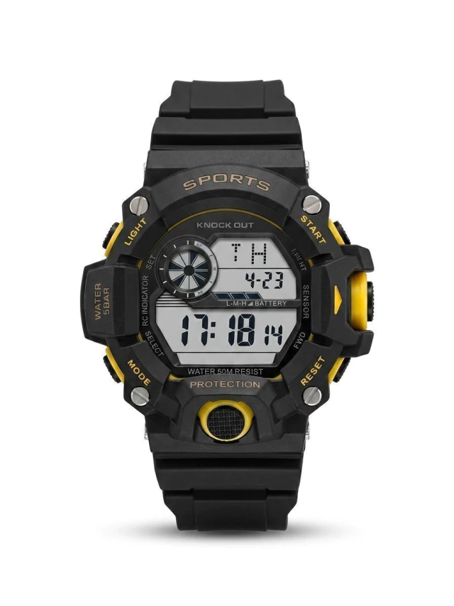 Reloj Knock Out de hombre digital con malla de silicona.