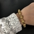 Pulsera de acero gold grande con bolitas - Cierre marinero