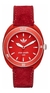 Reloj Adidas linea Stan Smith con malla de gamuza roja.