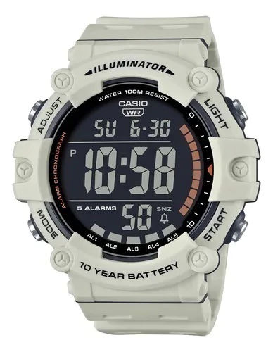 Reloj Casio digital de hombre con malla de silicona. — imagen 2