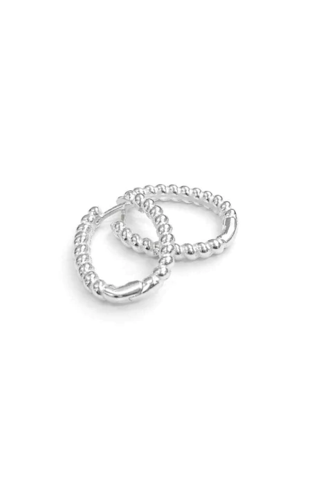 Aros argolla cuadradas torzadas chicas de plata 925