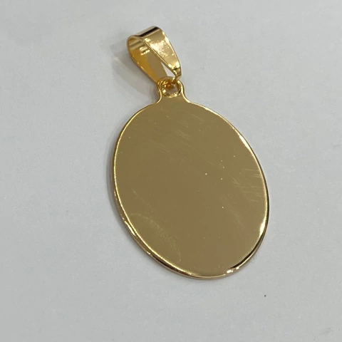Medalla oval acero dorado (23mm x 30mm)