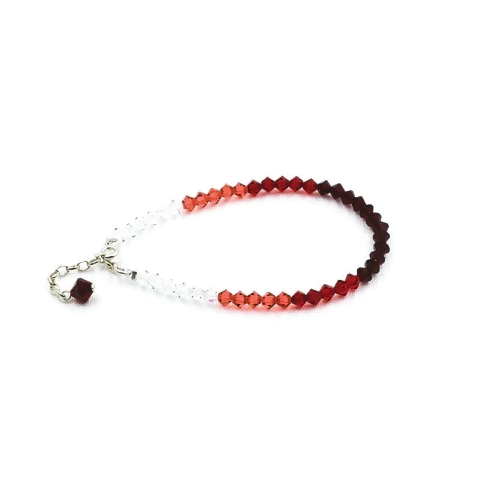 Pulsera de cristales de 4 mm. DEGRADE ROJA - comprar online