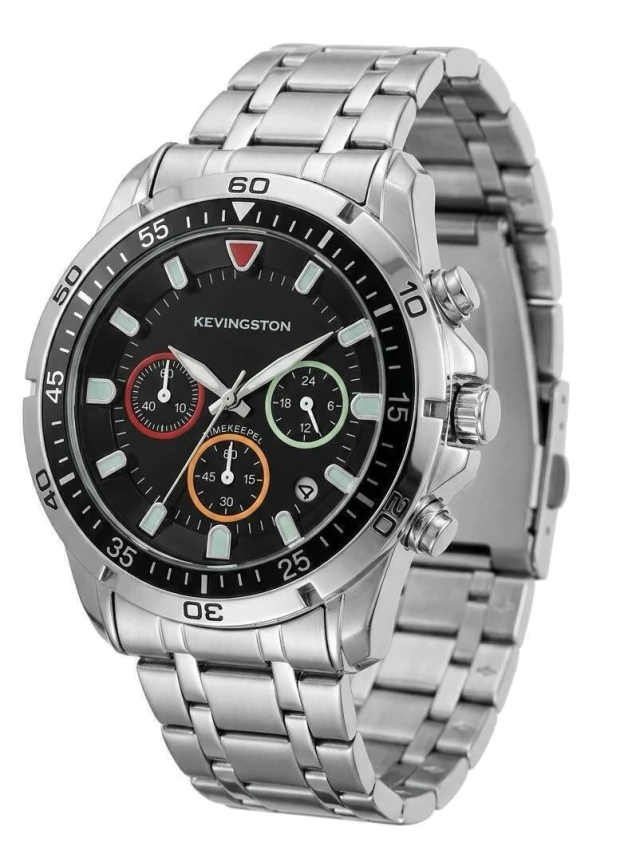 Reloj Kevingston cronógrafo con malla de acero
