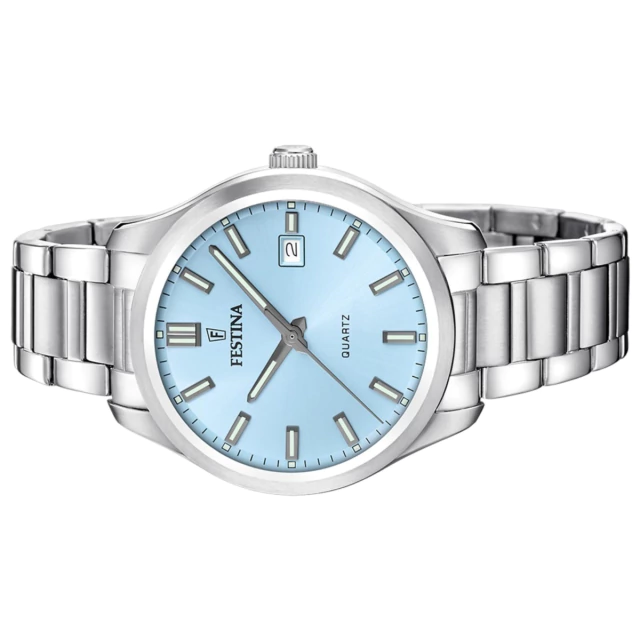 Reloj Festina de hombre con malla de acero. Fondo celeste — imagen 2