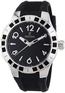 Reloj Festina de dama de malla siliconada negra con cubics — imagen 3