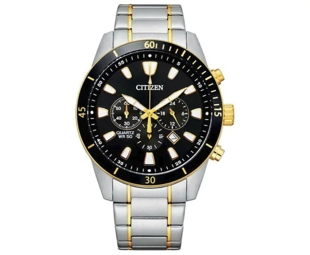 Reloj Citizen de hombre de malla de acero combinada con dorado. Cronògrafo