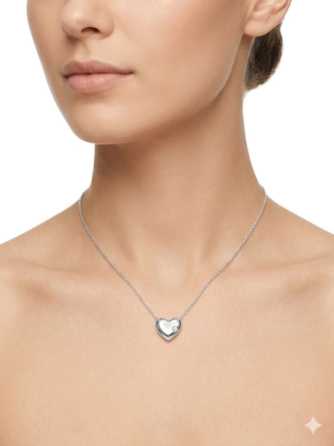 Cadena y dije corazón con cubic - Plata 925