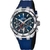 Reloj Festina CHRONO BIKE de hombre con malla de silicona azul, fondo azul.