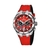 Reloj Festina CHRONO BIKE de hombre con malla de silicona roja, fondo rojo.