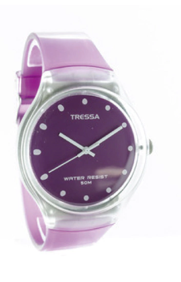 Reloj Tressa Unisex con malla de silicona.