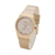 Reloj Knock Out de dama de malla de silicona nude