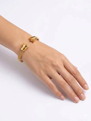 Pulsera de acero quirúrgico dorado Tulipan