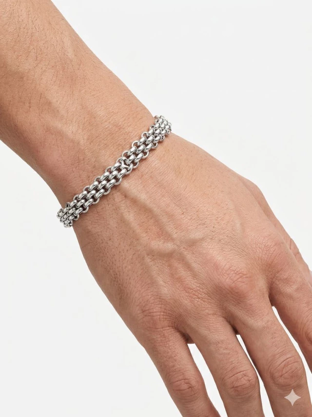 Pulsera de acero quirúrgico Malla tipo rolo