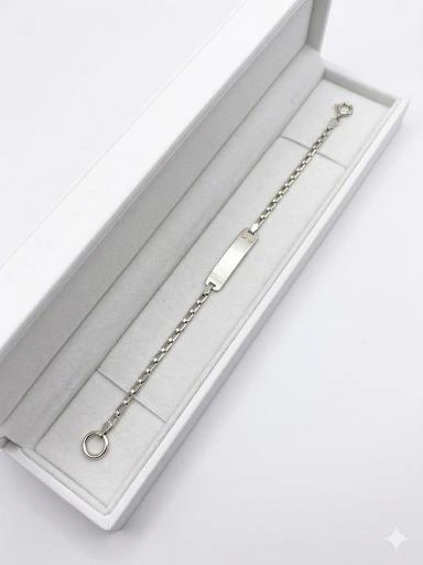 Pulsera de identidad para niños, con tornillos en oro de Plata 925