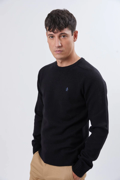 SOLID LAMBSWOOL CREW PENGUIN