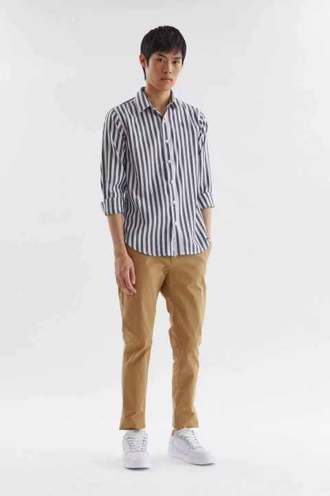 LS WIDE STRIPE SHIRT PENGUIN