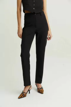 PANTALON NOIR RIE