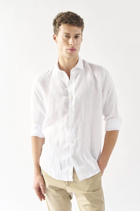 CAMISA CERDENA LINO M/L BENSIMON