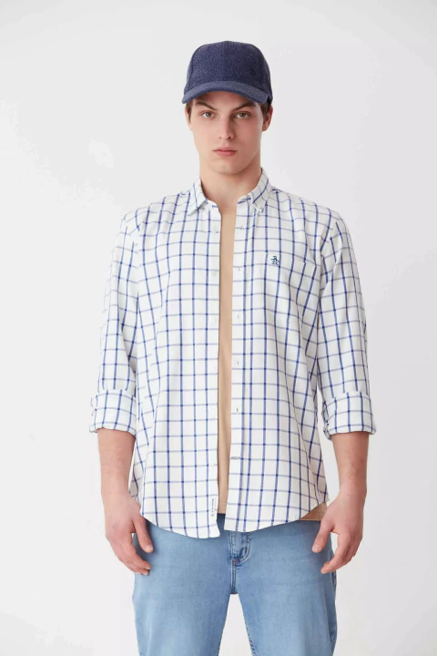 LS THIN GHINGHAM OXFORD BD SHIRT PENGUIN