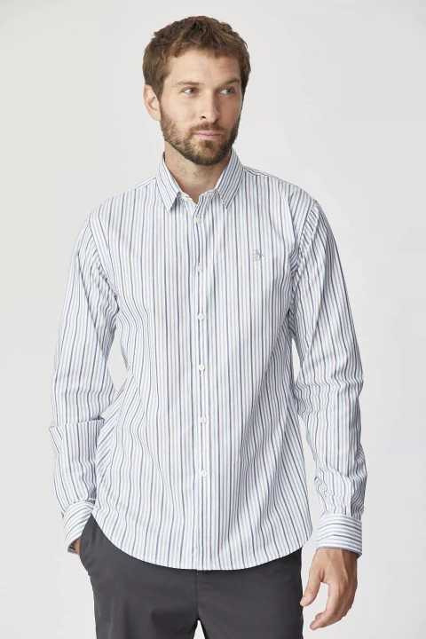 LS COLOR STRIPE SHIRT PENGUIN